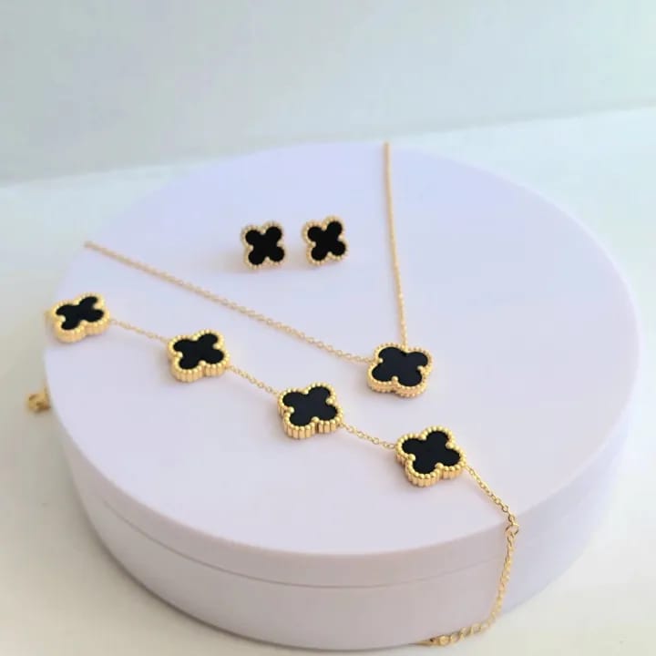 Black Flower set (stainless steel )