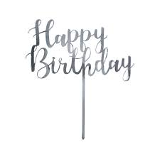 H.B.D Cake topper Silver